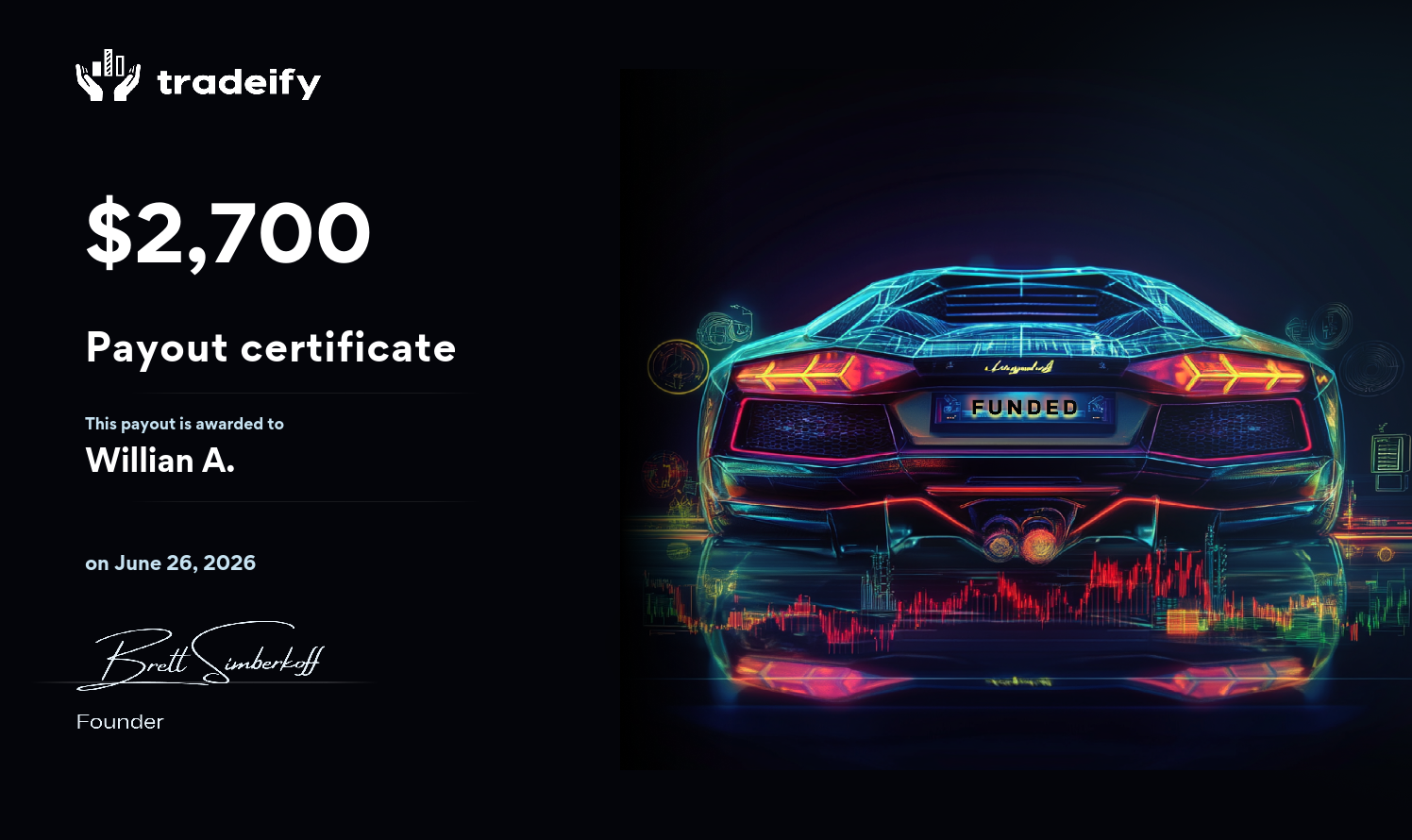 $2 700 — Willian A. · Tradeify